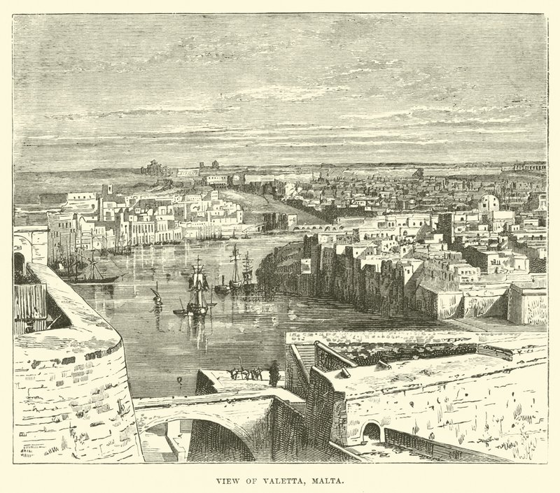 View of Valetta, Malta by English School