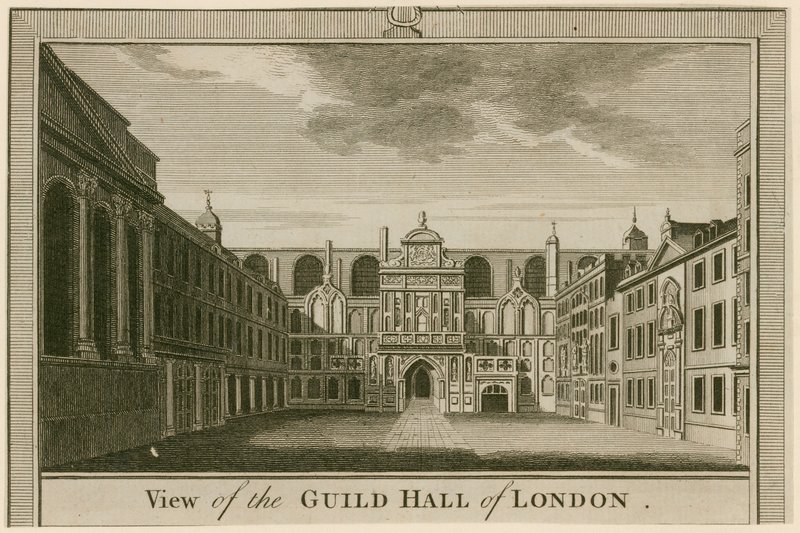 View of the Guildhall, London by English School