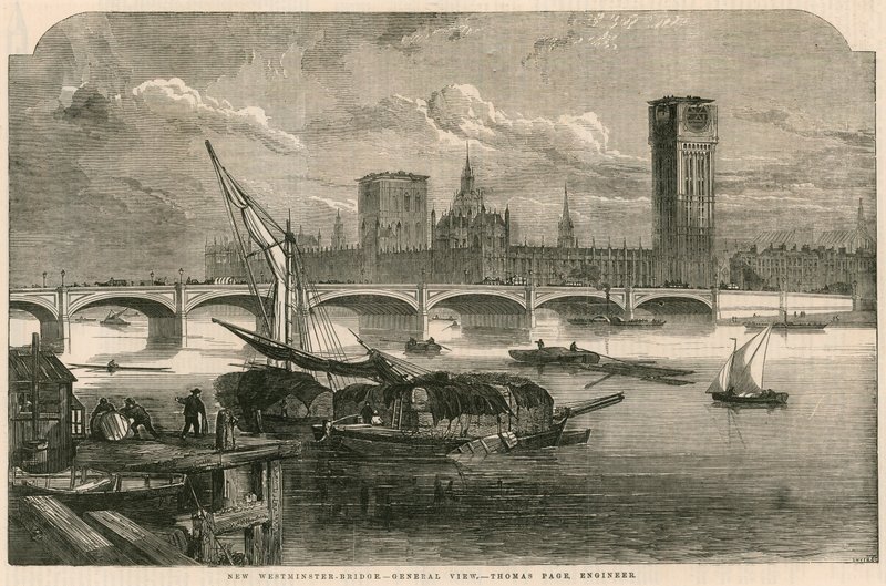 View of the New Westminster Bridge, London by English School