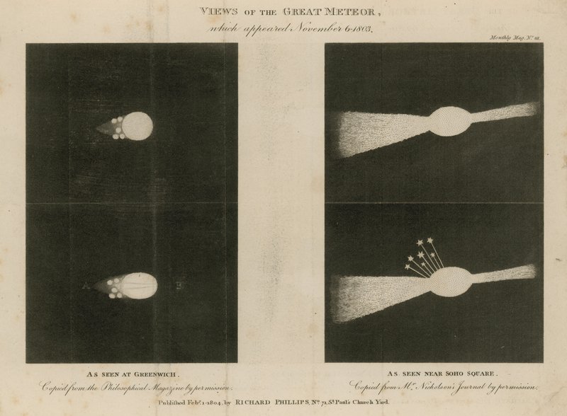 Views of the Great Meteor by English School