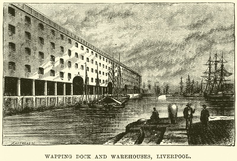 Wapping Dock and Warehouses, Liverpool by English School