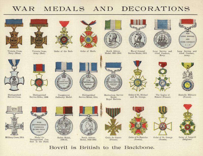 War Medals and Decorations by English School