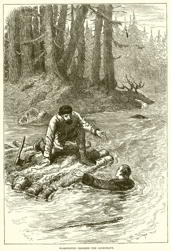 Washington Crossing the Alleghany by English School