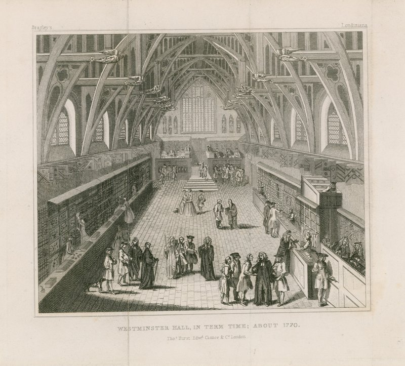 Westminster Hall in term time, about 1770 by English School