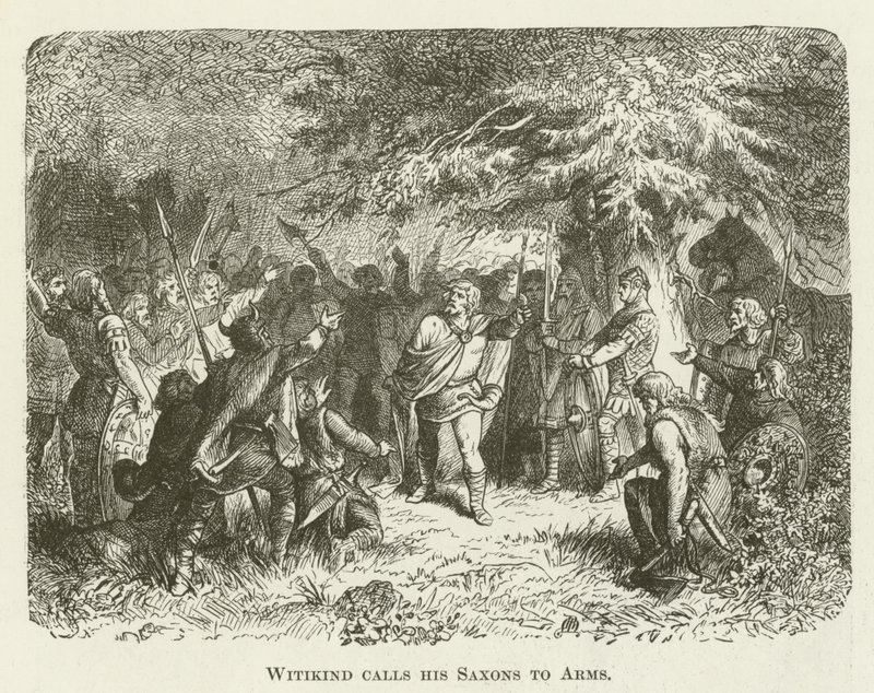 Widukind Calls His Saxons to Arms by English School