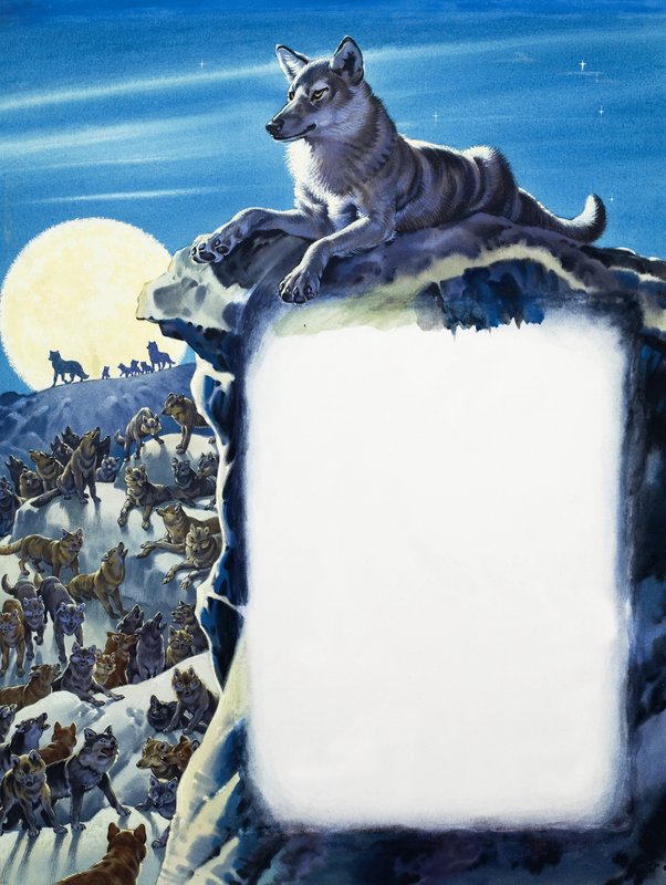 Wolves in the Moonlight by English School