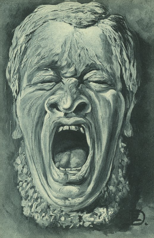 Yawning man by English School
