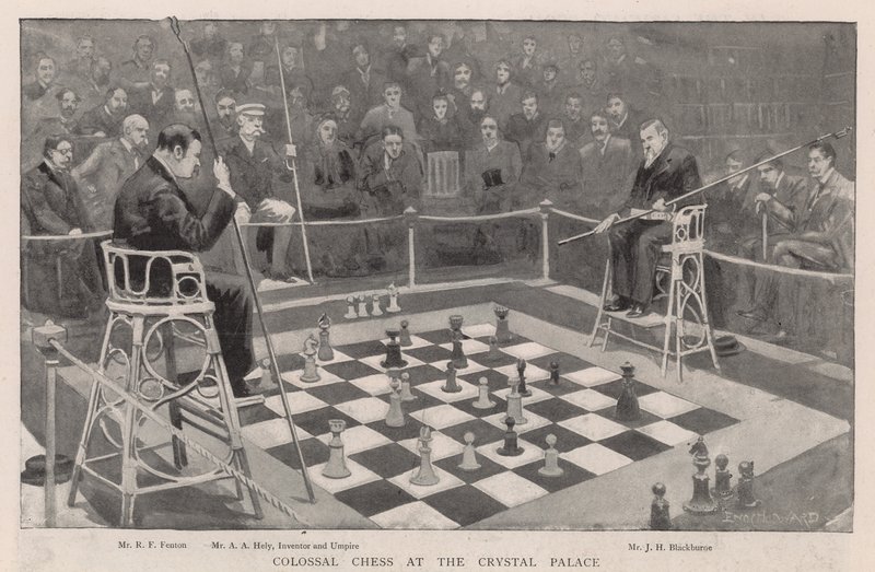 Colossal chess at the Crystal Palace by Enoch Ward