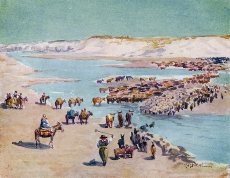 Chilenos Trekking Across the Frontier by Ernest William Christmas