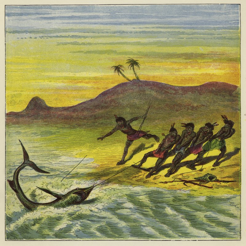 Catching a Shark by Ernest Henry Griset