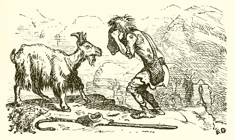 The Goatherd and the She-Goat by Ernest Henry Griset