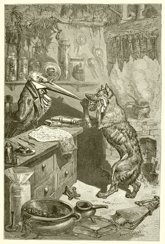 The Wolf and the Crane by Ernest Henry Griset