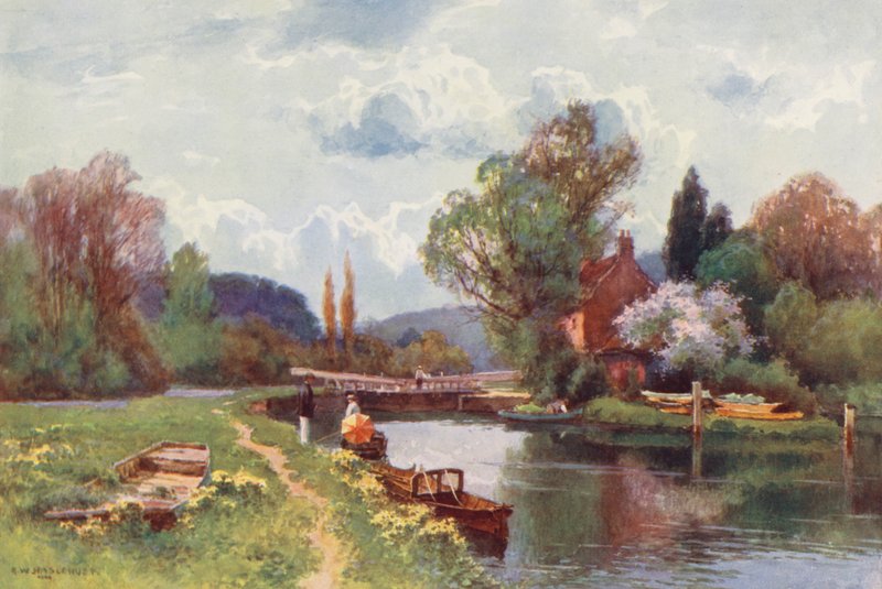 River Thames: Hurley Lock by Ernest William Haslehust