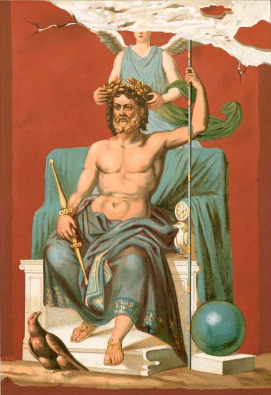 Zeus crowned by Victory by Etienne Antoine Eugene Ronjat