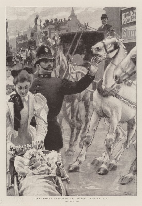 The Worst Crossing in London, Timely Aid by Ettore Tito