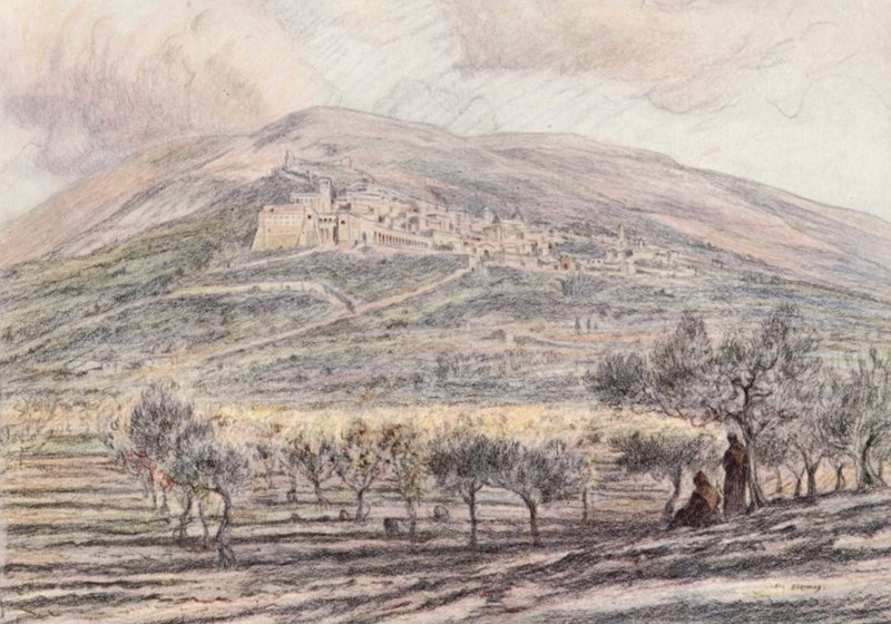 Assisi by Eugene (after) Burnand