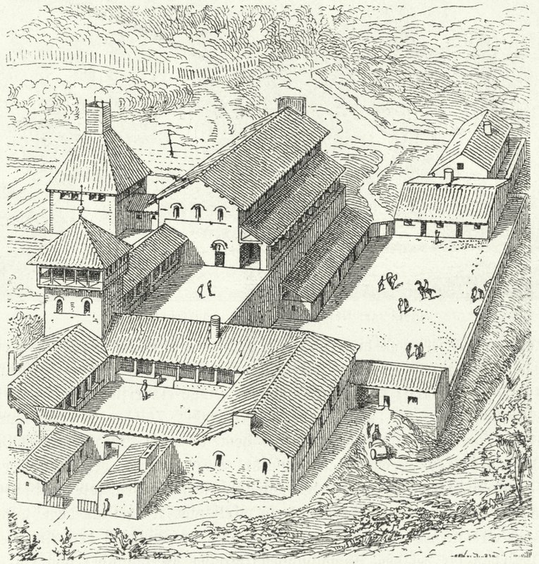 Merovingian Royal Palace by Eugene Emmanuel after Viollet le Duc