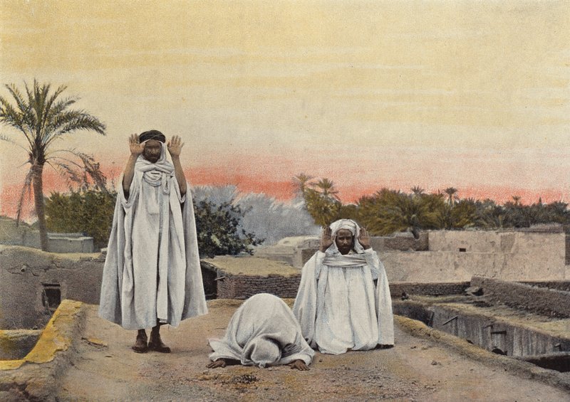 Prayer in Biskra by European Photographer