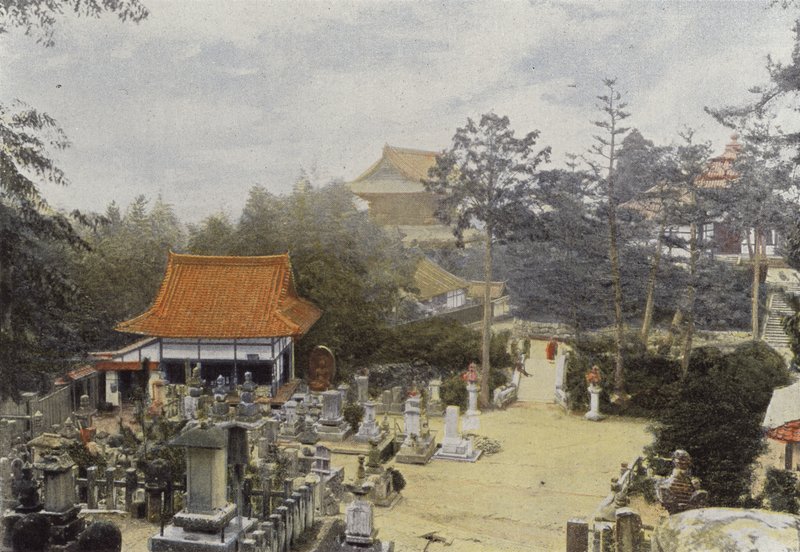 Kurodani Cemetery in Kyoto, Sculpted Tombs by European Photographer