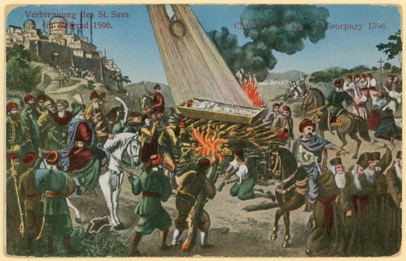 Ottoman Turks Burning the Remains of St Sava in Punishment for an Uprising by the Serbians, Belgrade, 1596 by European School