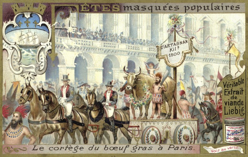 Procession of the fatted bull on Shrove Tuesday, Paris by European School
