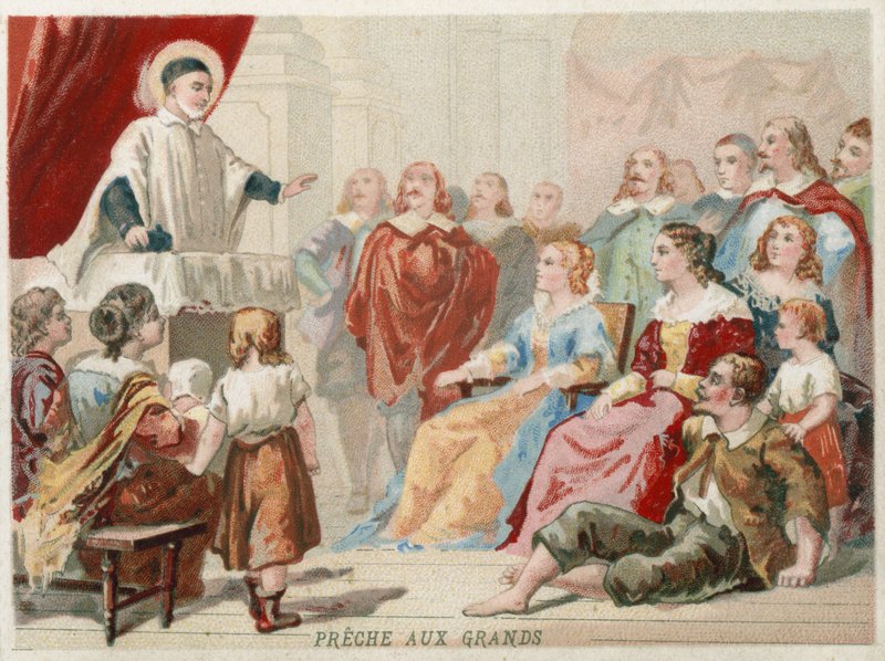St Vincent de Paul preaching to the great and the good by European School