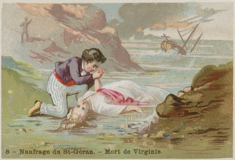 The death of Virginie in the wreck of the St Geran by European School