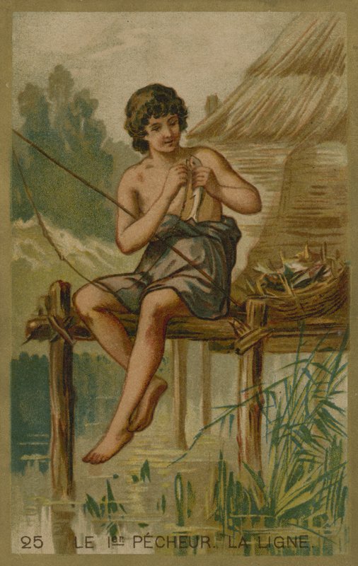 The first fisherman. Fishing line by European School