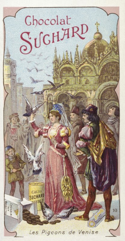 The Pigeons of Venice by European School