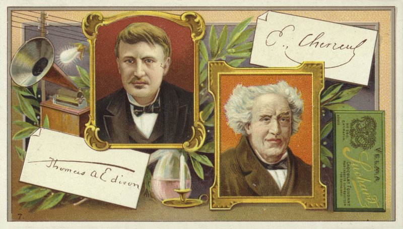 Thomas Edison and Eugene Chevreul by European School