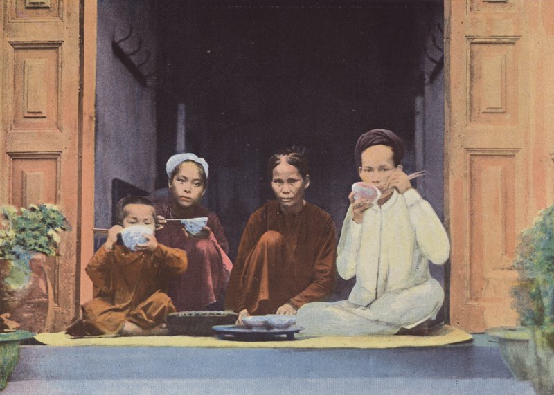 Meal of an Annamite Family by European Photographer