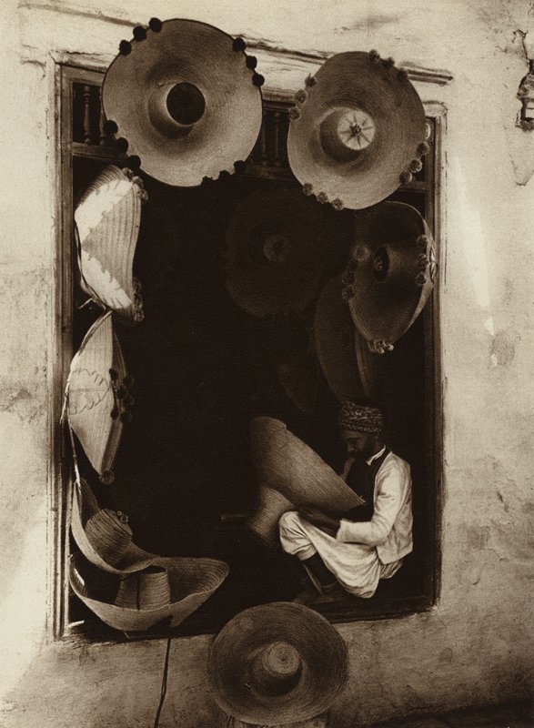 Tunisian hat weaver by European Photographer