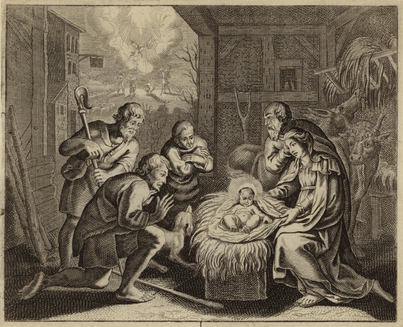 Adoration of the shepherds by European School