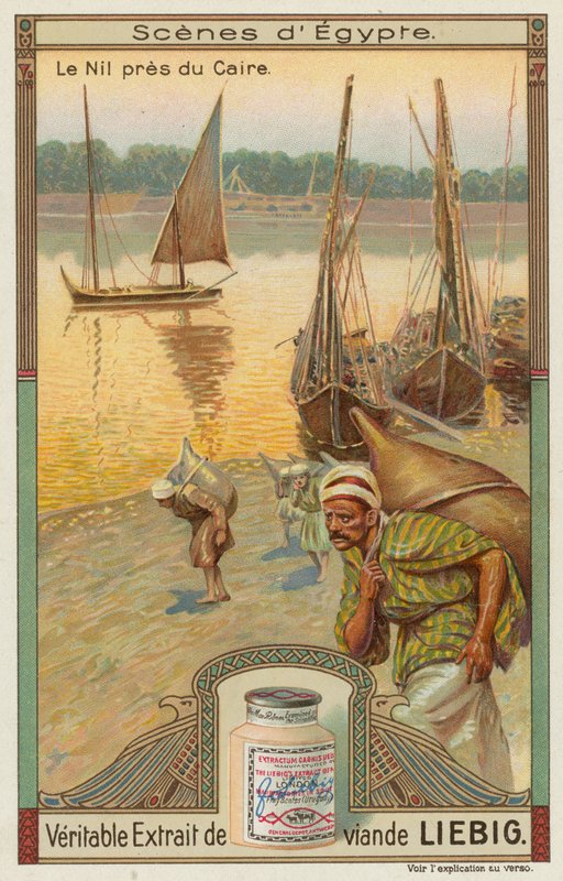 Boats on the Nile near Cairo by European School
