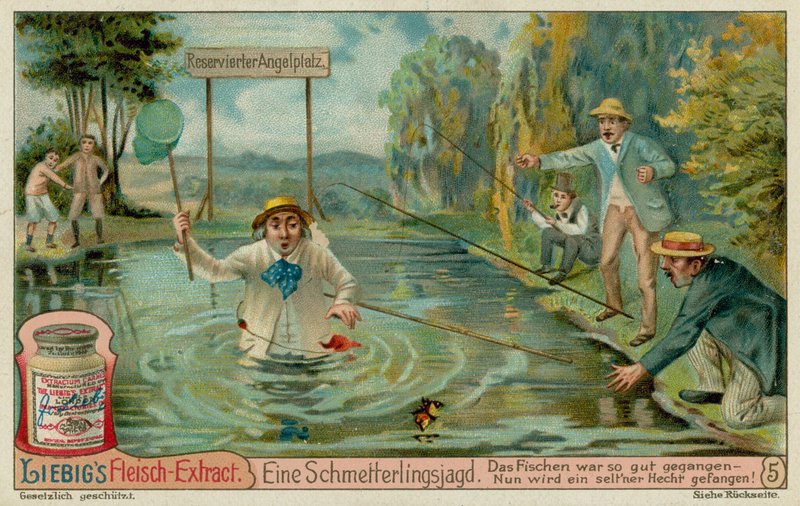 Butterfly Hunting and Fishermen by European School