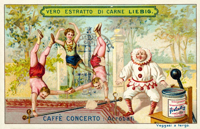 Caffe-concerto: acrobats by European School