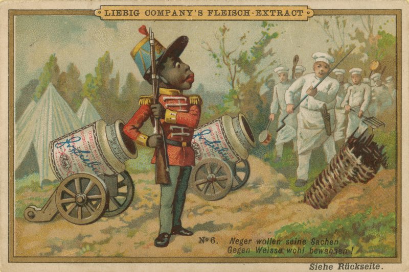 Cartoon African Guards Liebig Meat Extract Cannon by European School