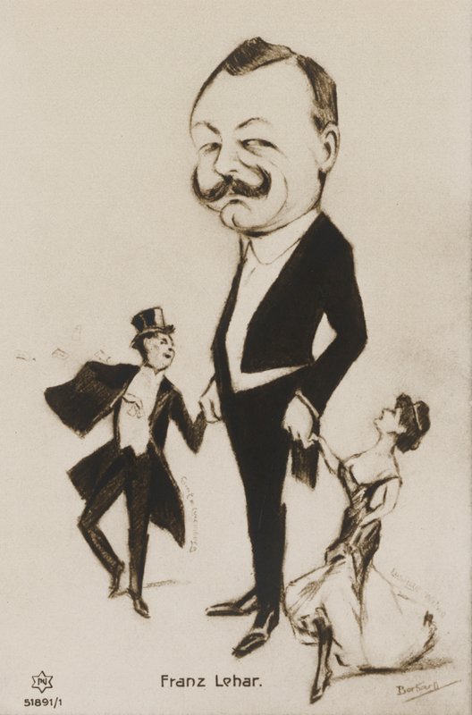 Cartoon Portrait of Franz Lehar by European School