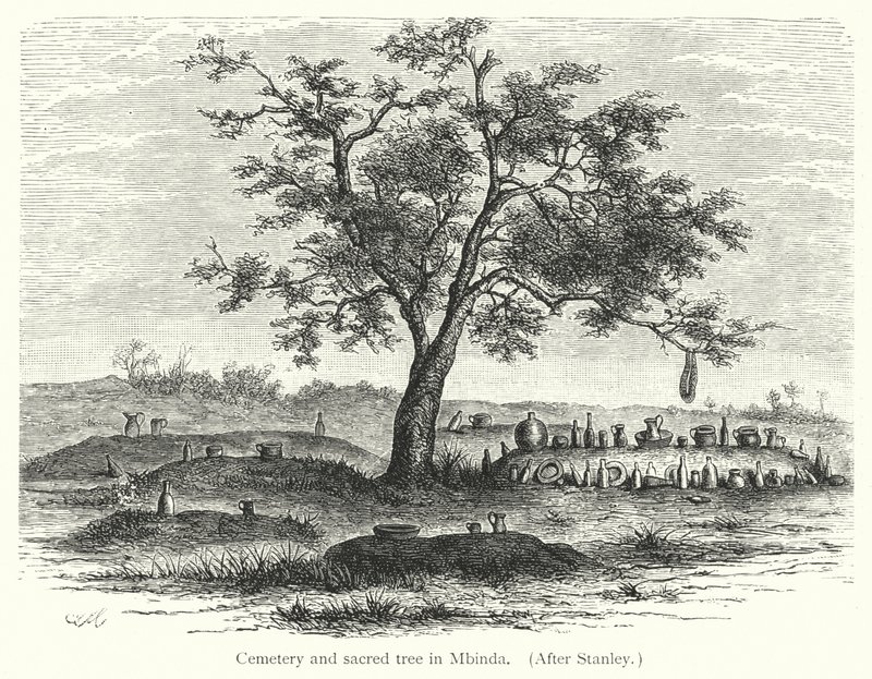Cemetery and sacred tree in Mbinda by European School