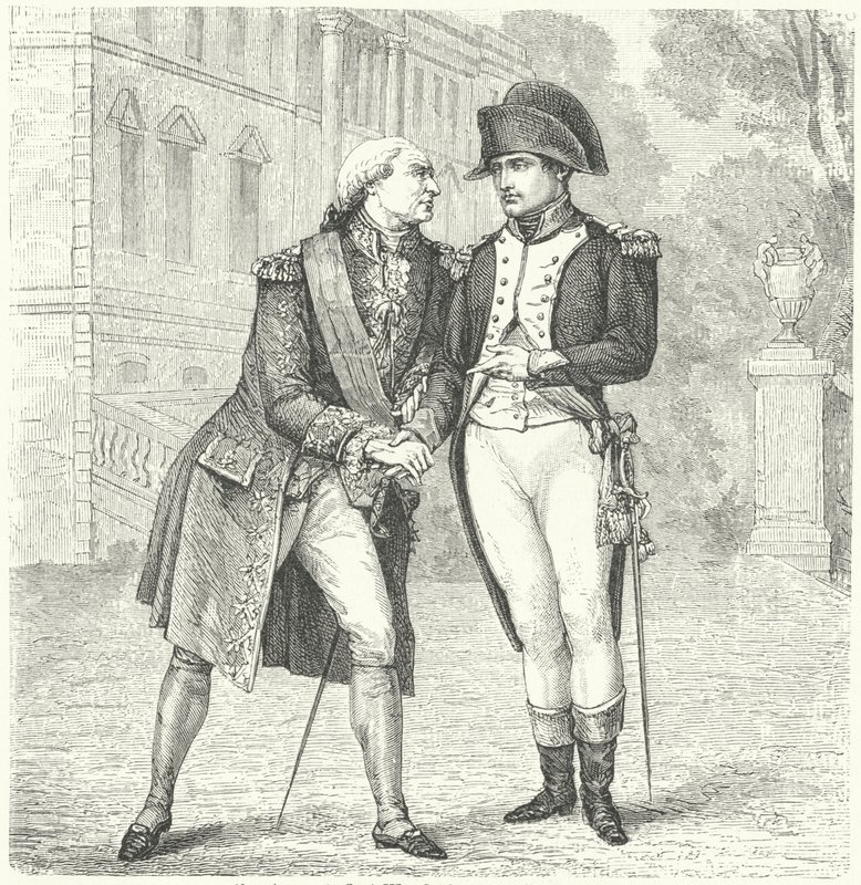 Charles IV of Spain with Napoleon by European School