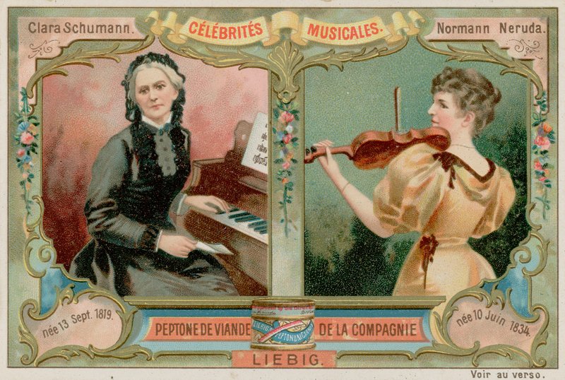 Clara Schumann and Wilma Neruda by European School