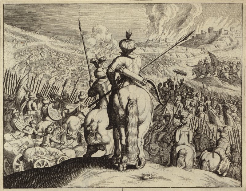 David Defeating the Ammonites by European School