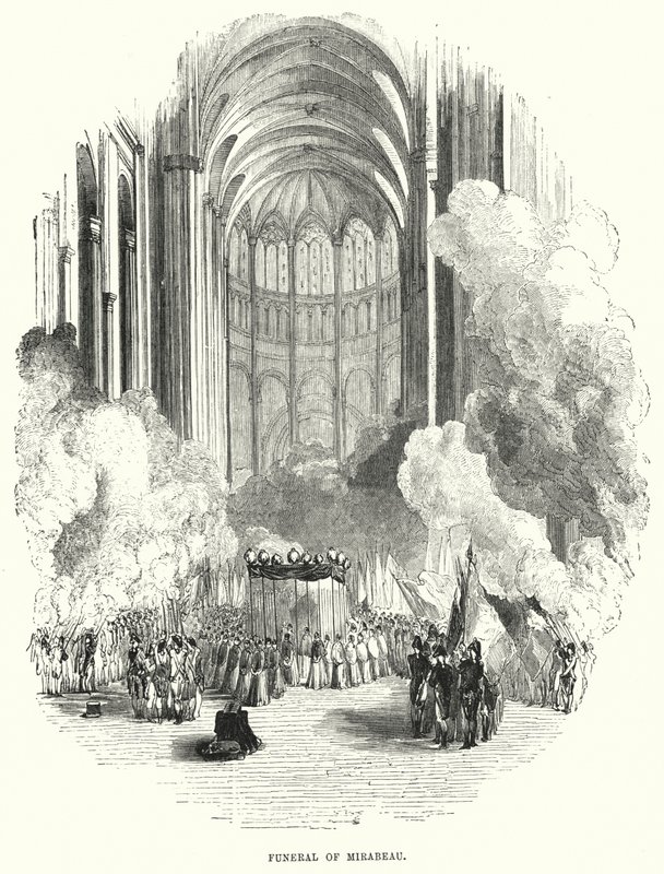 Funeral of Mirabeau by European School