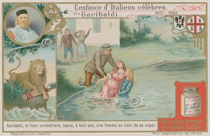 Giuseppe Garibaldi Saves a Drowning Woman by European School