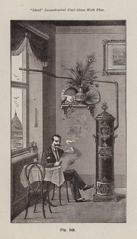 "Ideal" Incandescent Fuel Stove with Flue by European School