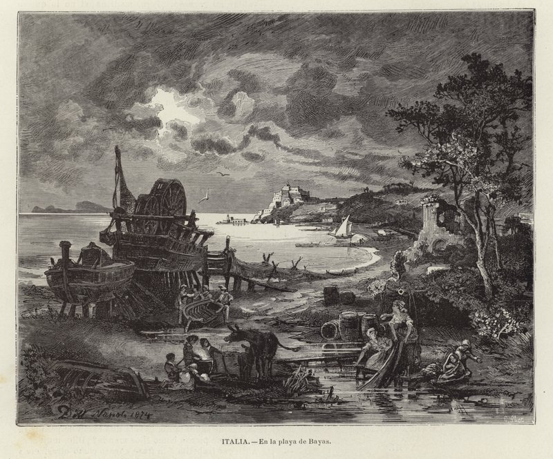 Beach Scene by European School