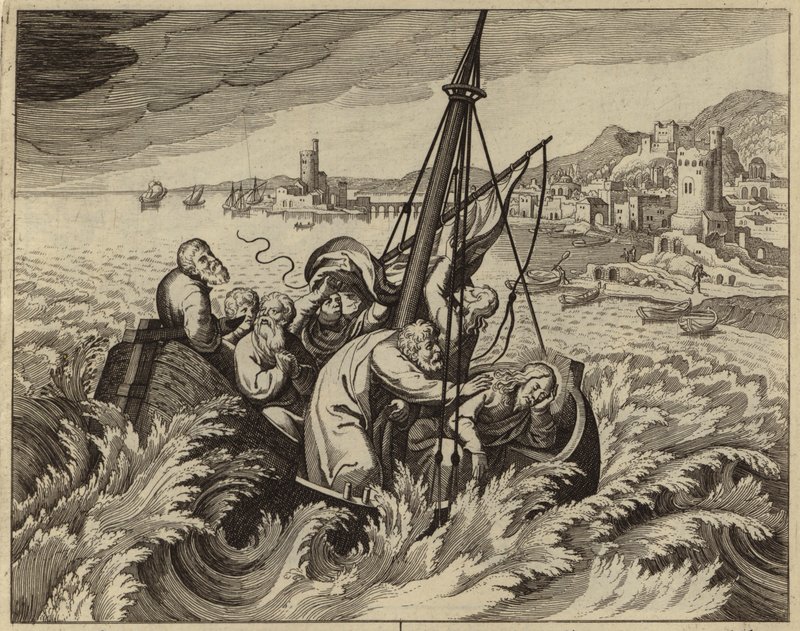 Jesus Christ calming the storm by European School