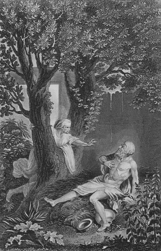 Job reproveth his Wife (engraving) by European School