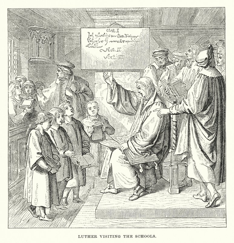 Luther Visiting the Schools by European School