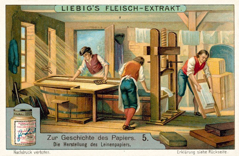 Manufacturing linen paper by European School